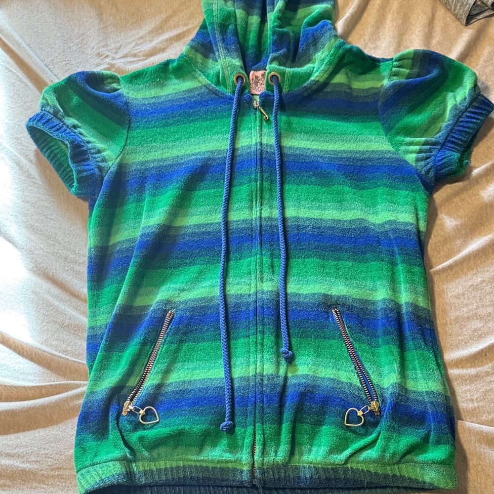 Y2K Juicy Couture short sleeve zip up